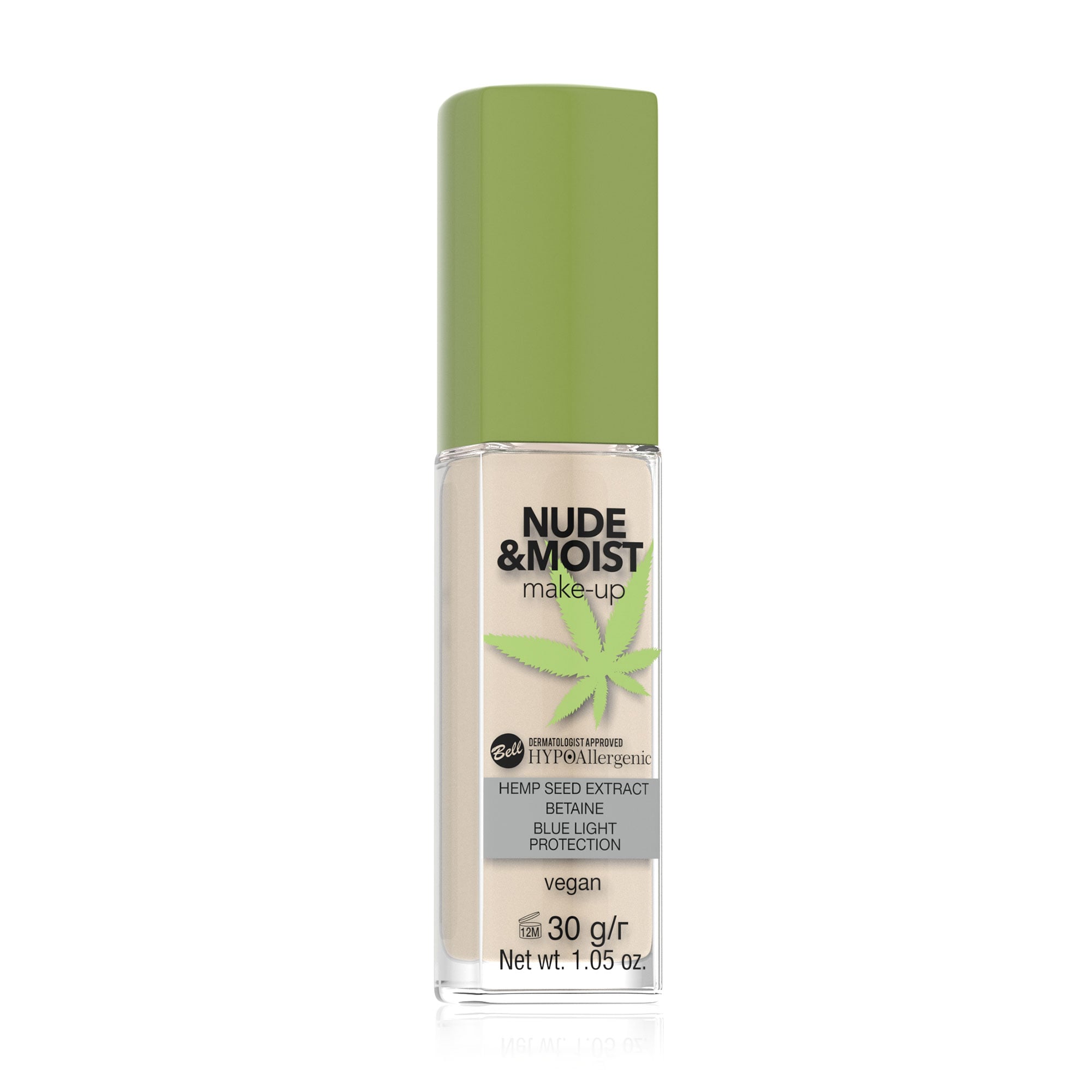Тональний крем для обличчя  Bell HypoAllergenic Nude &amp; Moist Make-Up 02 Beige, 30 г