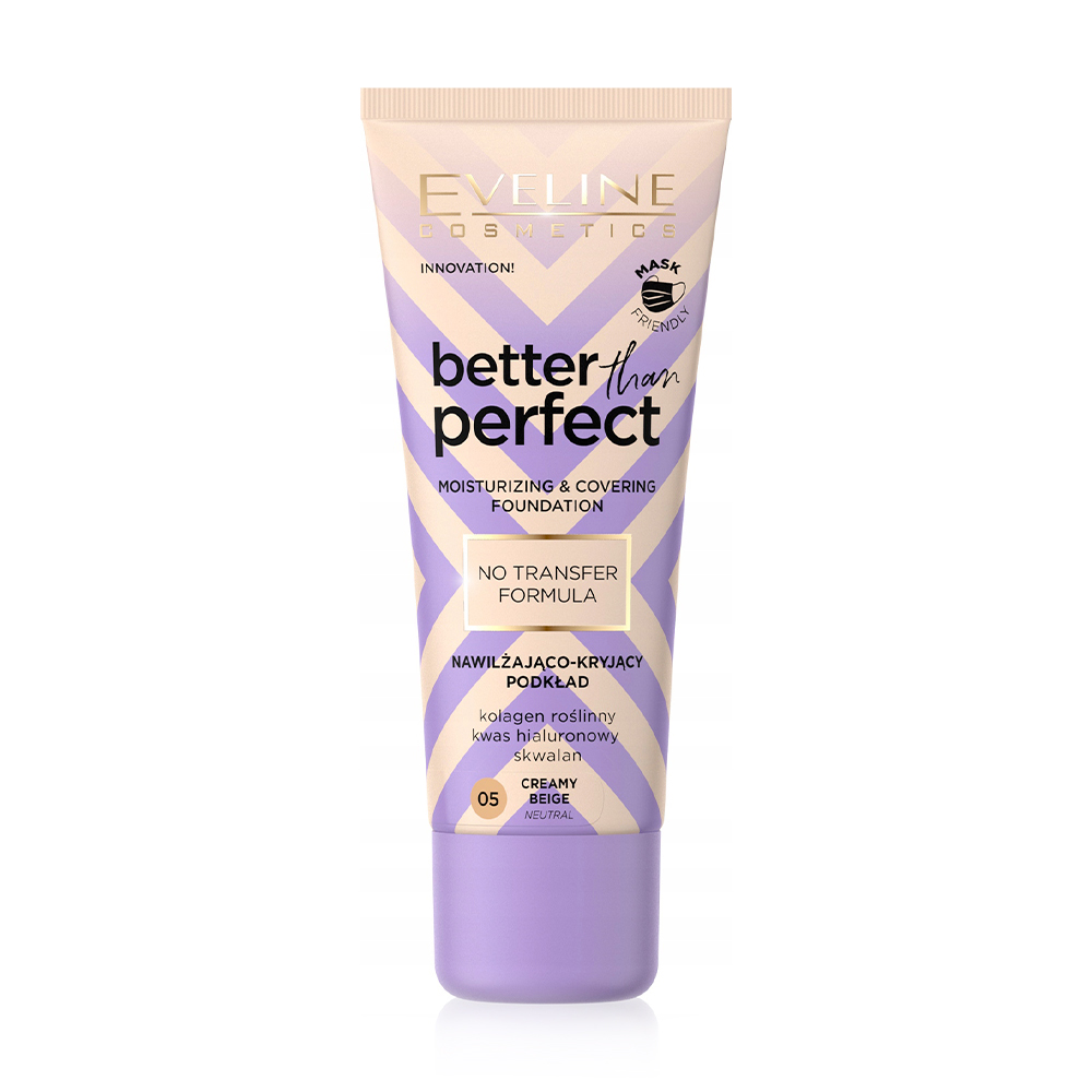Зволожувальний тональний крем для обличчя Eveline Cosmetics Better Than Perfect Moisturising &amp; Covering Foundation, 05 Creamy Beige, 30 мл